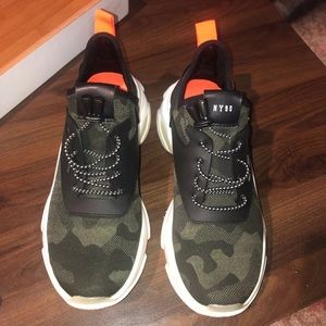 Steve Madden Camo/neon orange sneakers